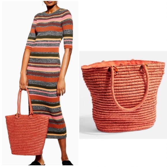 Bags Sale Today Only Straw Tote Bag In Coral Orange